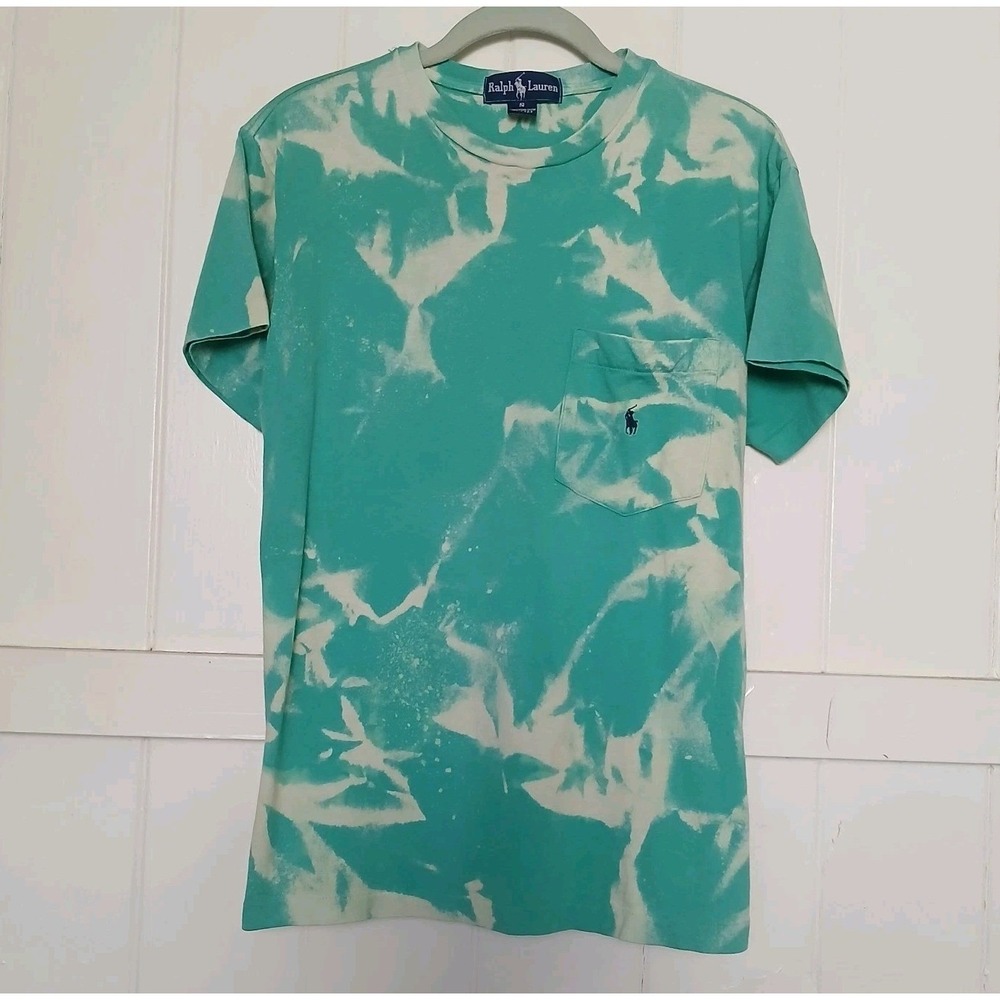 Vintage Polo Ralph Lauren Single Stitch T-Shirt Men's Small Pocket Pony SS Green - Picture 2 of 13